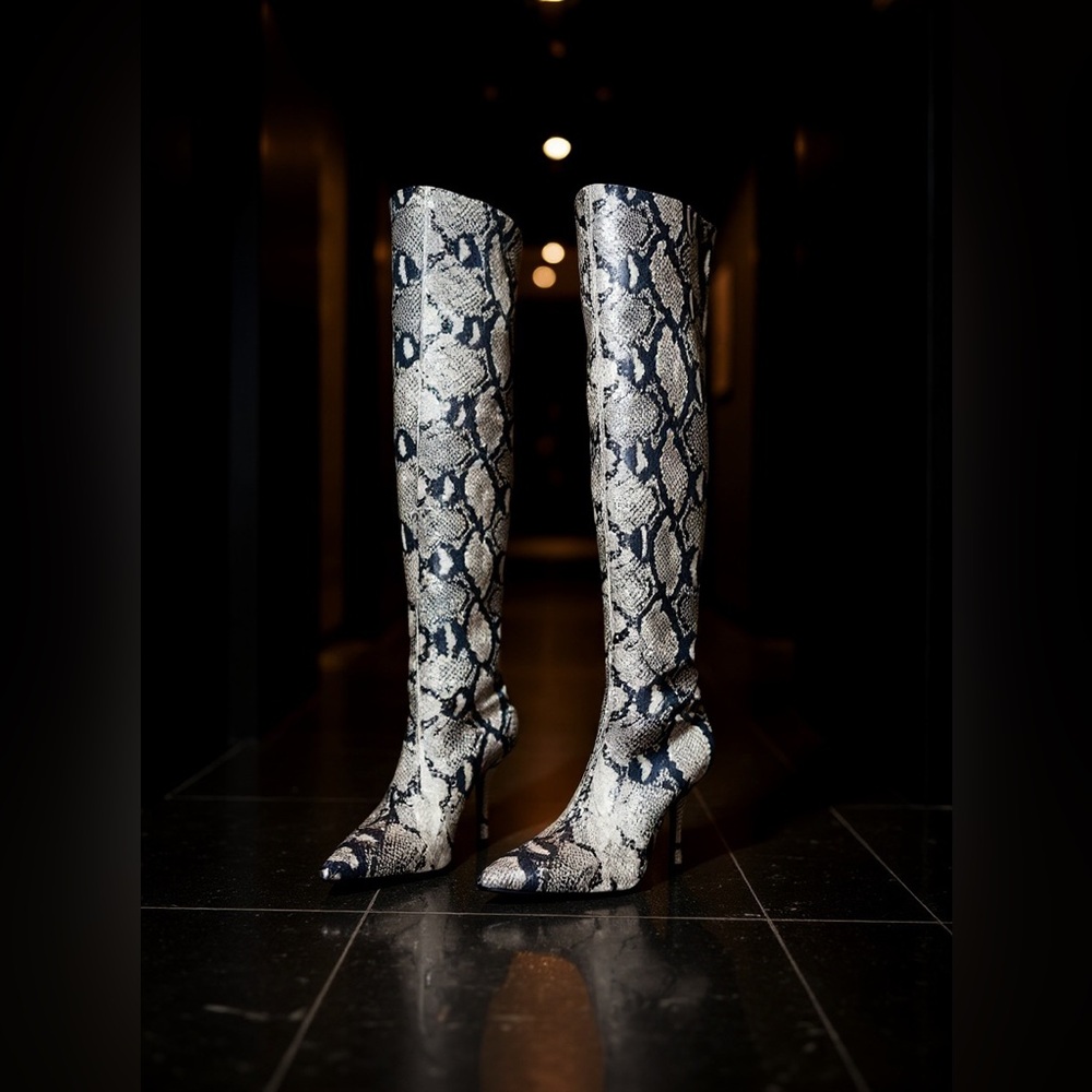 Stuart Weitzman Snakeskin Over the Knee Boots
